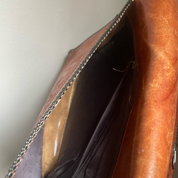 Vintage Leather Embossed Tooled Purse Bag - Picture 12 of 13
